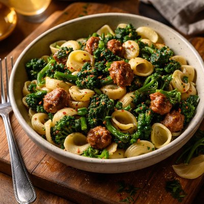 Image of Orecchiette with Broccoli Rabe and Spicy Sausage