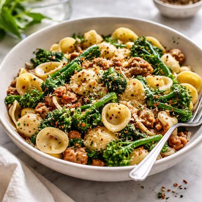 Image of Orecchiette with Spicy Sausage and Broccoli Rabe