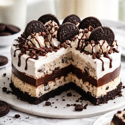 Image of Oreo and Fudge Ice Cream Cake