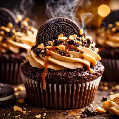Image of Oreo and Peanut Butter Brownie Cupcakes