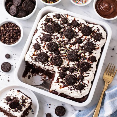 Image of Oreo Pudding Poke Cake