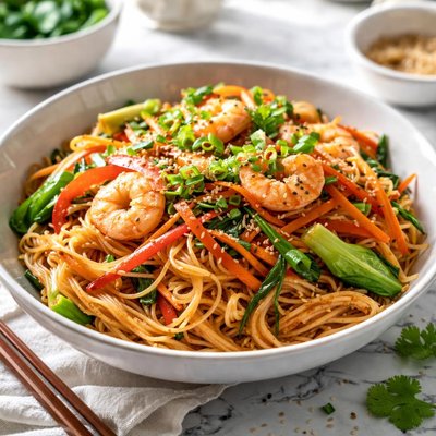 Image of Oriental Angel Hair Pasta Stir Fry