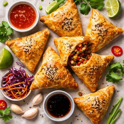 Image of Oriental Veggie Puff Pastry Pasties