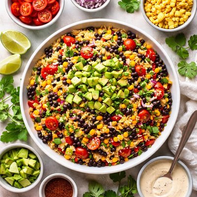 Image of Orzo and Black Bean Salsa Salad