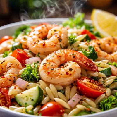 Image of Orzo and Shrimp Salad Recipe