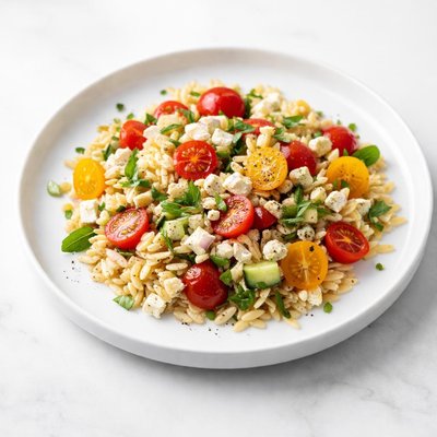Image of Orzo Feta and Tomato Salad