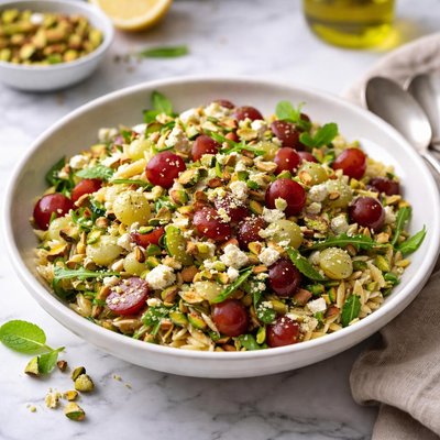 Image of Orzo Grape and Pistachio Salad