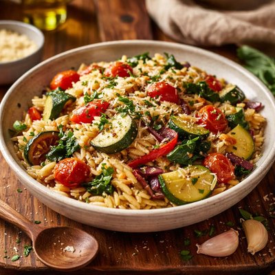 Image of Orzo Pasta with Sauteed Vegetables