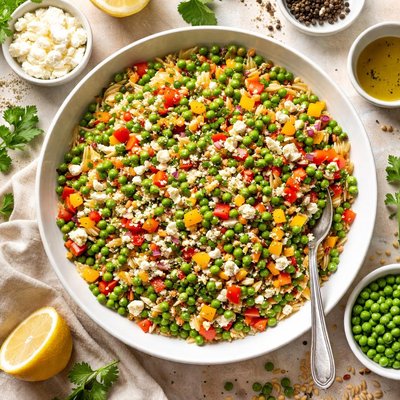 Image of Orzo Pea and Pepper Salad