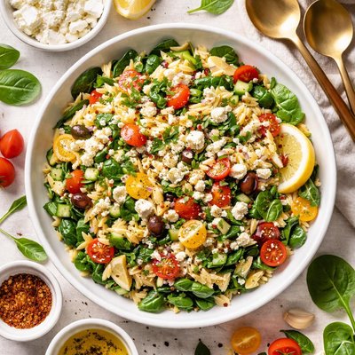 Image of Orzo Salad with Spinach and Feta