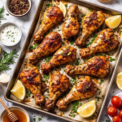 Image of Low Sodium Oven-Baked Chicken Drumsticks