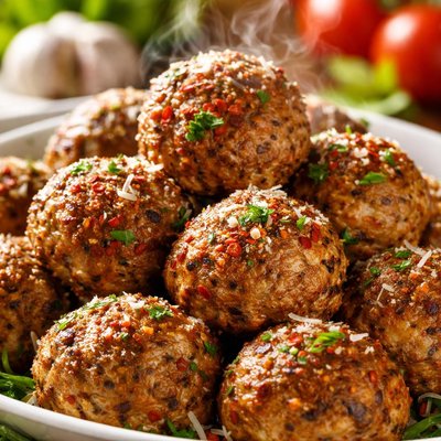 Image of Low Sodium Oven-Baked Italian Meatballs