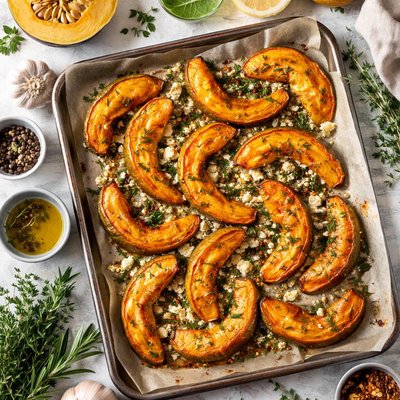 Image of Calabaza al horno al estilo de la Dieta Mediterránea con Hierbas