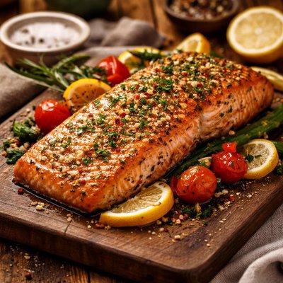 Image of Filete de salmón al horno sin soja