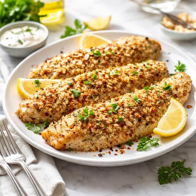 Image of Oven Baked Almond Crusted Catfish Fillets
