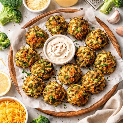 Image of Oven Baked Cheesy Broccoli Balls