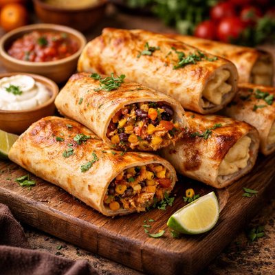 Image of Oven Baked Chicken Veg Chimichangas