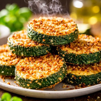 Image of Oven Baked Crispy Zucchini Rounds