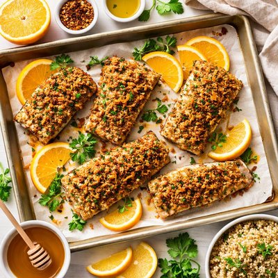 Image of Oven Baked Mahi Mahi with Orange and Graham Cracker Crust