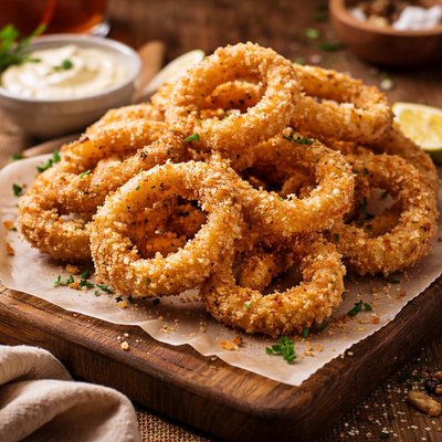 Image of Oven Baked Onion Rings Crunchy
