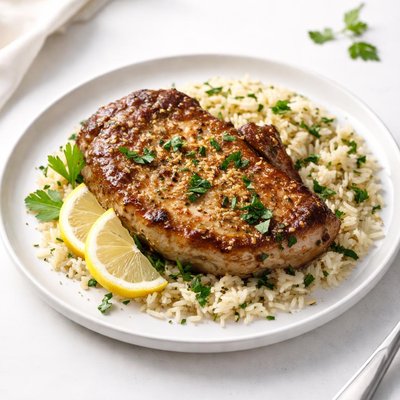 Image of Oven Baked Pork Chops with Rice