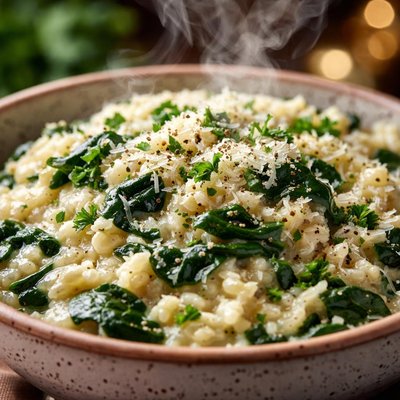 Image of Oven Baked Spinach Risotto