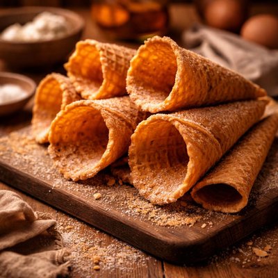 Image of Oven Baked Sugar Cones for Ice Cream
