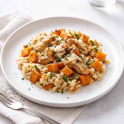 Image of Oven Baked Sweet Potato Chicken Risotto