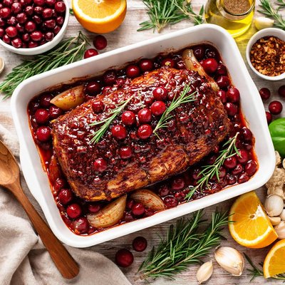 Image of Oven Barbecued Cranberry Pork Roast