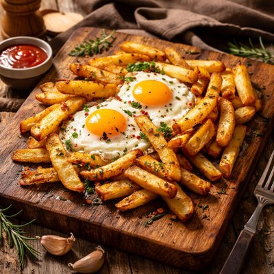 Image of Oven Egg and Chips