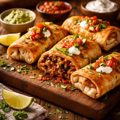 Image of Oven Fried Beef Chimichangas