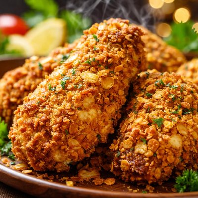Image of Oven Fried Chicken with Corn Flakes