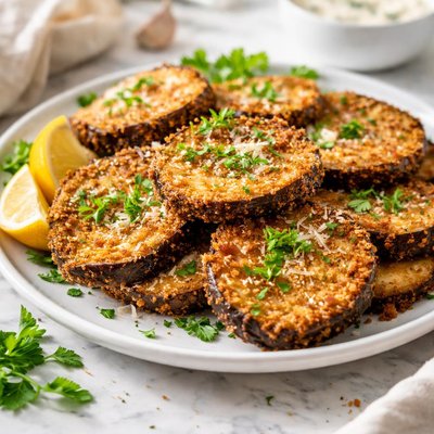 Image of Oven Fried Eggplant Slices