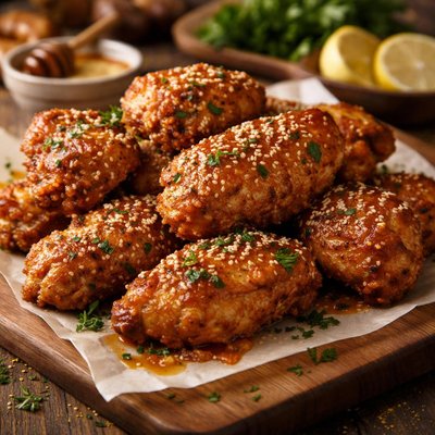 Image of Oven Fried Honey Garlic Chicken