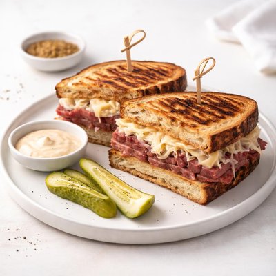 Image of Oven Grilled Reuben Sandwiches