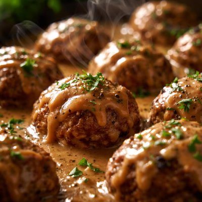Image of Oven Meatballs and Gravy