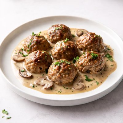 Image of Oven Meatballs with Cream of Mushroom Gravy