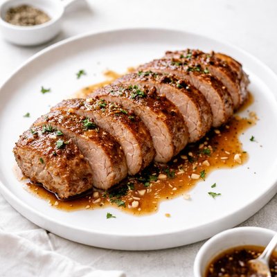 Image of Oven Roasted Pork Tenderloin with Brown Sugar Garlic Glaze