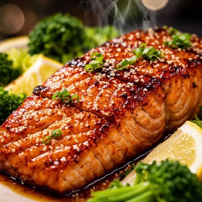 Image of Oven Roasted Salmon with Miso Glaze