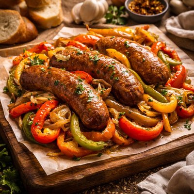 Image of Oven Sausage with Peppers N Onions