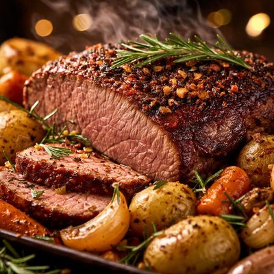 Image of Oven Tri Tip with Rosemary Garlic Vegetables