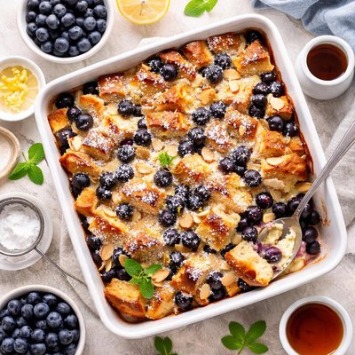 Image of Over the Top Blueberry Bread Pudding