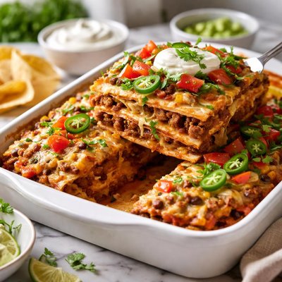 Image of Overnight Mexican Tortilla Lasagna