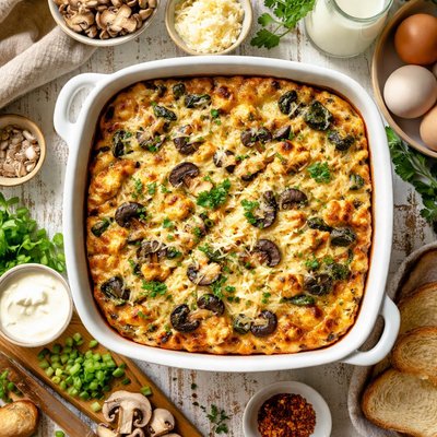 Image of Overnight Mushroom Souffle