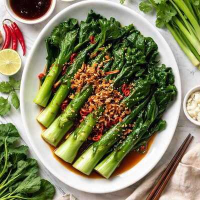 Image of Oyster Sauce on Chinese Broccoli Gai Lan