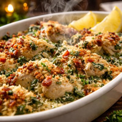 Image of Oysters Rockefeller En Casserole