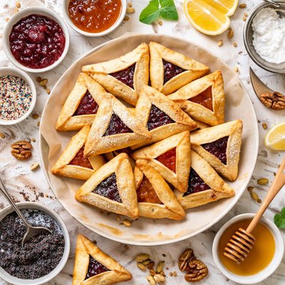 Image of Oznei Haman or Hamentashen or Jewish Tricorn Cookies