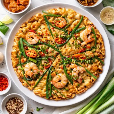 Image of Pajeon Korean Scallion and Seafood Pancake