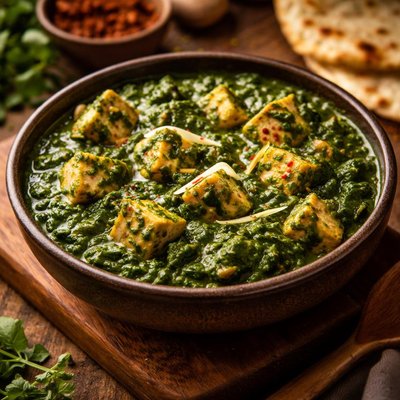 Image of Palak Paneer Indian Fresh Spinach with Paneer Cheese