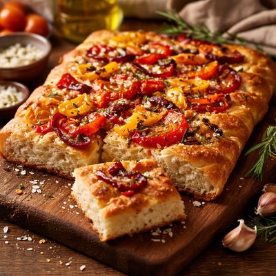 Image of Pampered Chef Roasted Pepper Focaccia